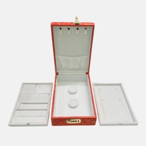 orange jewellery organizer box with lock