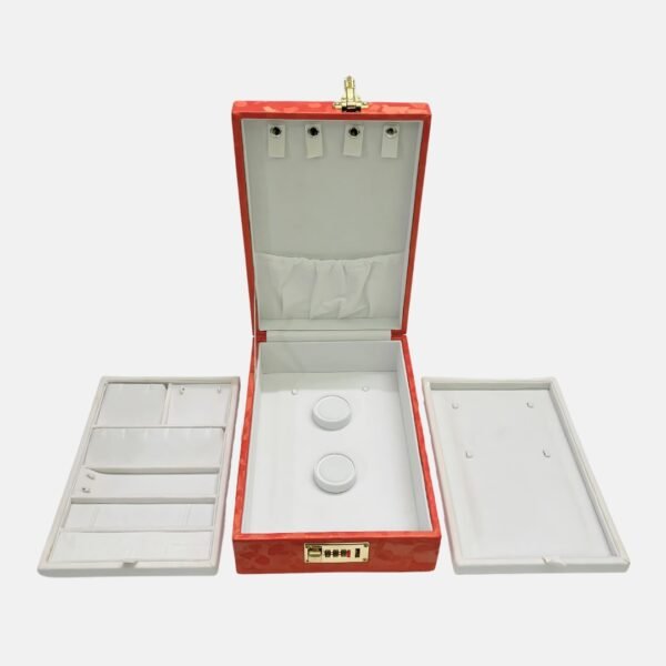 orange jewellery organizer box with lock