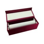 Bangle box for women wooden maroon velvet jewellery storage with magnetic closure