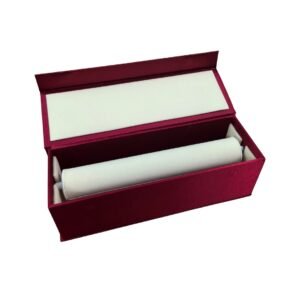 Bangle box for women wooden maroon velvet jewellery storage with magnetic closure
