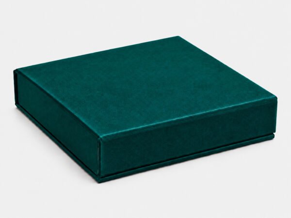 velvet earring box closed teal green