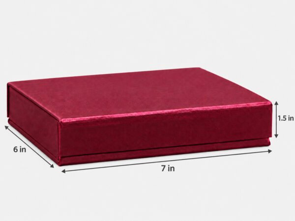 maroon earring box dimensions 7x6x1.5 inch
