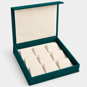 velvet earring box angled view 9 slots