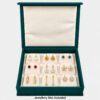 velvet earring box with earrings displayed